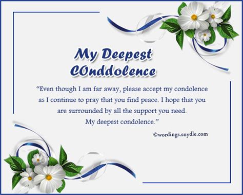 Condolence Messages - Wordings and Messages