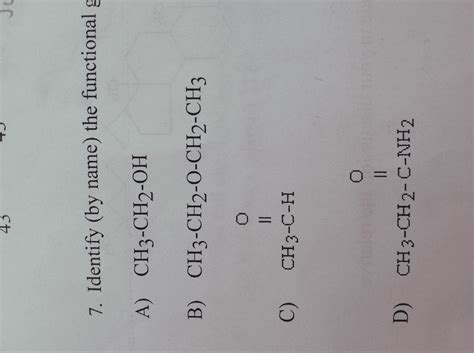 Oneclass Identify By Name The Functional Group Contained In