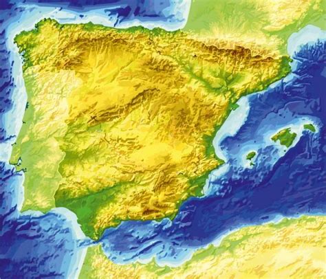 Spain Topo Map 01 Printable Vector Fully Editable Corel Draw Royalty