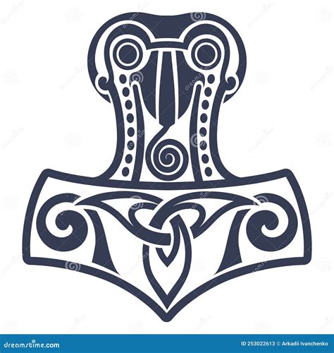 Viking Style Design Thors Hammer Mjolnir And The Scandinavian