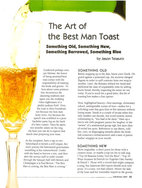 Art Of The Best Man Toast — Modern Gentleman