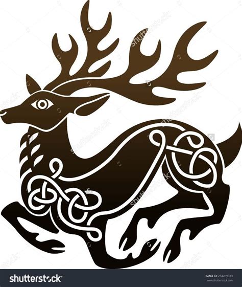 Celtic Deer Stag Stock Vector Royalty Free 254269339 Shutterstock