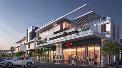 H Strip Mall Design And Visualizations Behance
