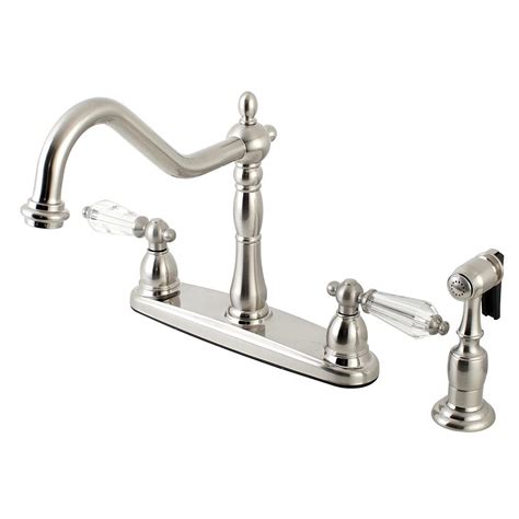 Copper lifting pulling basin faucet pull out side sprayer single handle mixer brass tap sink faucet 360 rotation kitchen faucet. Kingston Brass Crystal 2-Handle Standard Kitchen Faucet ...