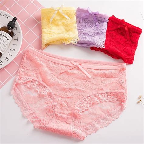 High Quality Sexy Lace Panties Women Fashion Cozy Lingerie Tempting Briefs Womens Underpant Low