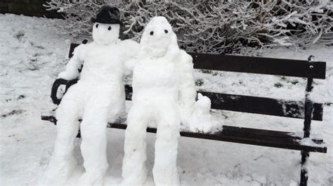 In Pictures Bristol Hit By Snow Snowman Images Snow Sculptures