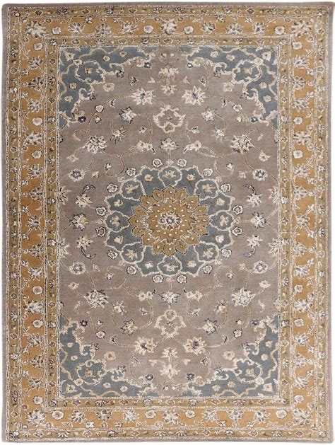 Amer Traditional Rectangle Area Rug 8x11 In Gray Gold