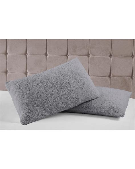 Grey Cuddle Fleece Pillow Pair J D Williams