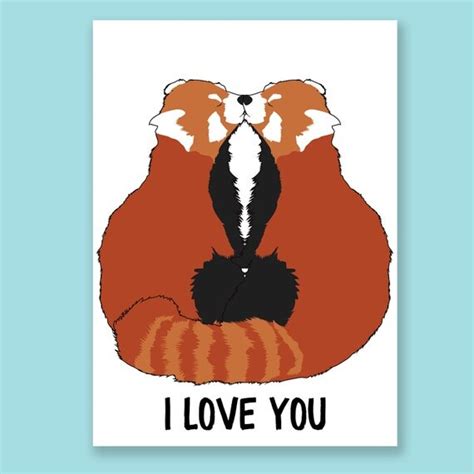 I Love You Red Pandas Valentines Day Card
