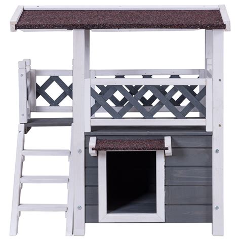 2 Story Outdoor Weatherproof Wooden Cat House By Choice Products