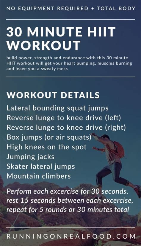 No Equipment 30 Minute Hiit Workout Running On Real Food