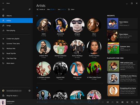 Windows 10 Music Preview App Redesign Sports A Spotify Like Aesthetic