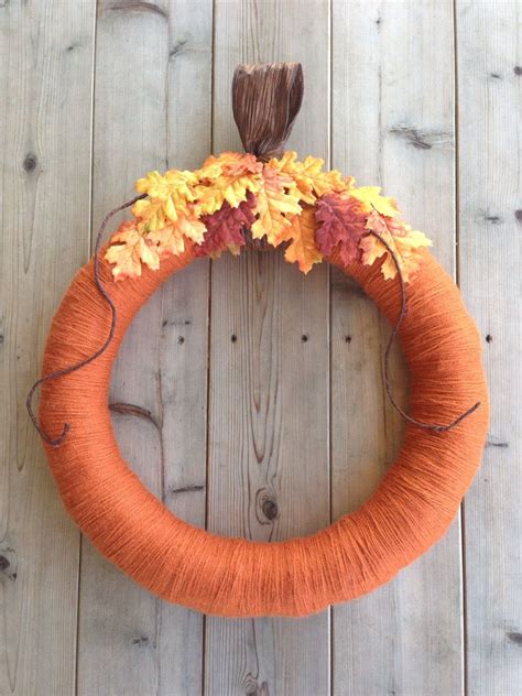 Fall Autumn Pumpkin Yarn Wreath By Theartsybee On Etsy 5500 Turkey