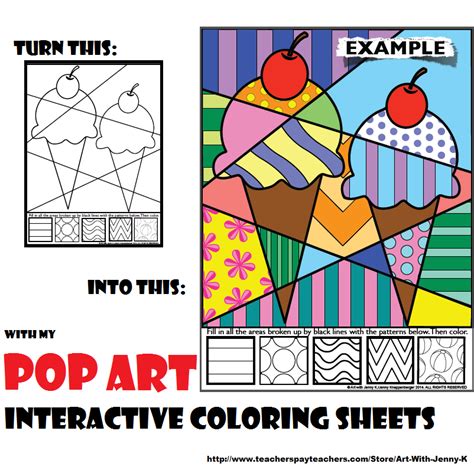 Pop Art Coloring Pages Writing Bundle Fun For Back To School Use