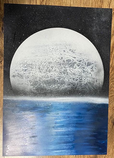 Painting Moon Over Water Spray Paint Art Spray Paint Art And Collectibles