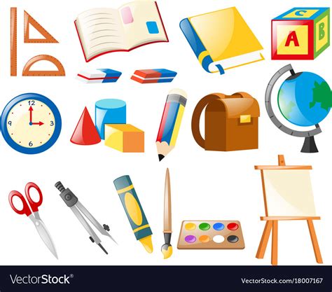 Set Of School Objects Royalty Free Vector Image