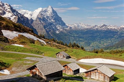 Views From Grosse Scheidegg Towards Grindelwald Stock Image Image Of
