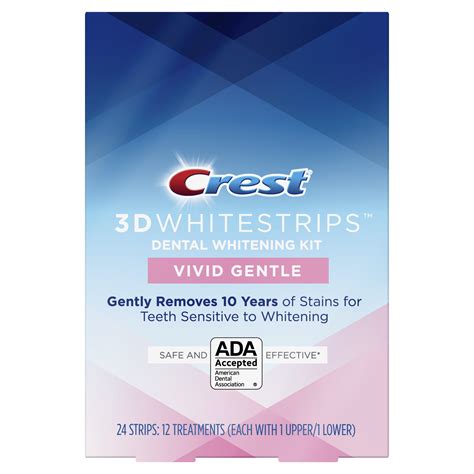 Crest 3d Whitestrips Vivid White Gentle Teeth Whitening Kit 24 Strips