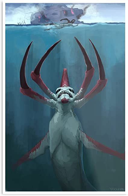 Kineticards Reaper Jaws Leviathan Subnautica Home Decor Wall Art