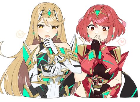 Pyra Mythra And Mythra Xenoblade Chronicles And 2 More Drawn By