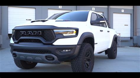 Ram Trx Wrapped White Matte With Custom Blue Vinyl Accents Youtube