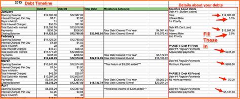 debt payoff spreadsheet template excel spreadsheets group