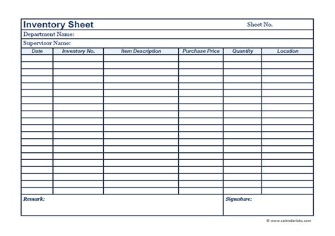 Inventory List Template In Templates Printable Free List Vrogue