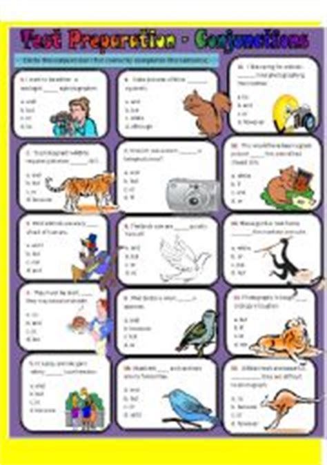 Complete each sentence using the subordinating conjunction from the parenthesis: Conjunctions worksheets
