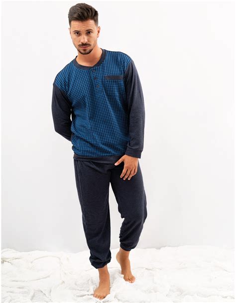 Pijama De Hombre Con Estampado Azul Marino Pijamas Babelo Pijamas