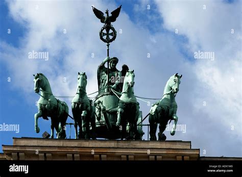 Berlin The Sculpture Of Victory In Her Four Horse Chariot On Top Of The