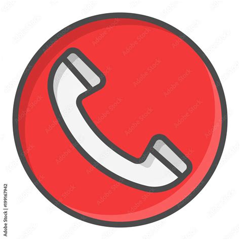 Phone Red Call Symbol Icon Stock Vector Adobe Stock