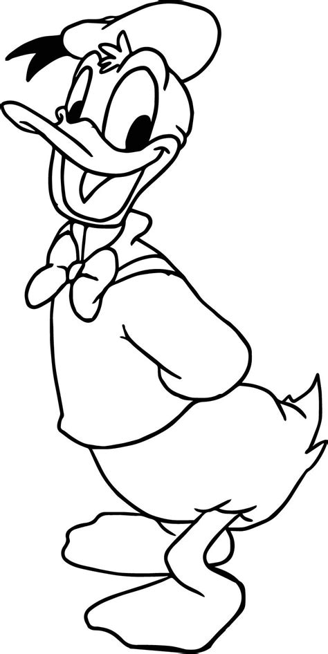 Super Donald Duck Coloring Page Easy Cartoon