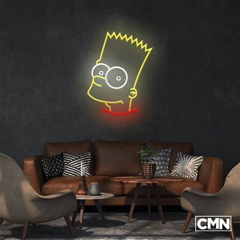 Bart Simpson Neon Sign The Simpsons Neon Light Decor Neon Etsy