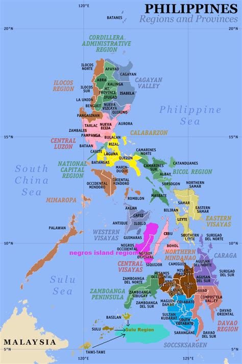Administrative Divisions Map Of Philippines Regions Of The Philippines