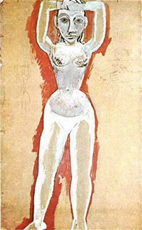 Female Nude With Her Arms Raised C 1907 Pablo Picasso WikiArt Org