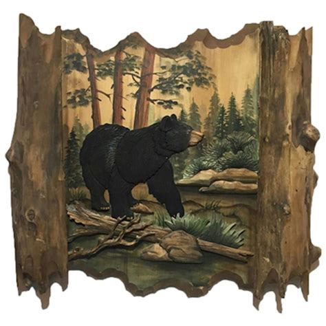 Bear On The Loose Wood Wall Art