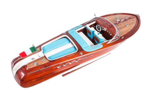 Riva Aquarama Bluewhite T Home Decoration 70cm Speed Boat Ship