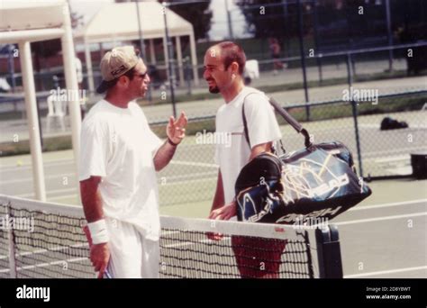 American Tennis Players Andre Agassi And Brad Gilbert 1990s Stock