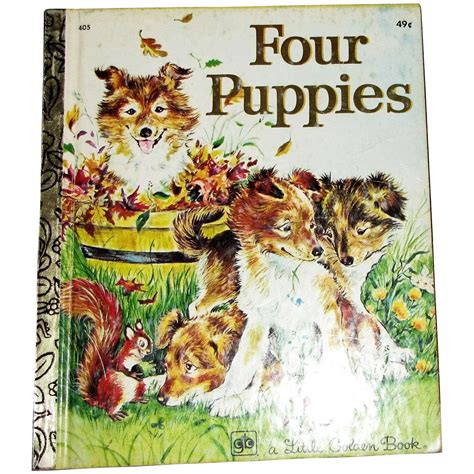 1960 Four Puppies By Anne Heathers Little Golden Book Ruby Lane