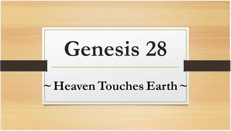 Genesis 28 Heaven Touches Earth Faithlife Sermons
