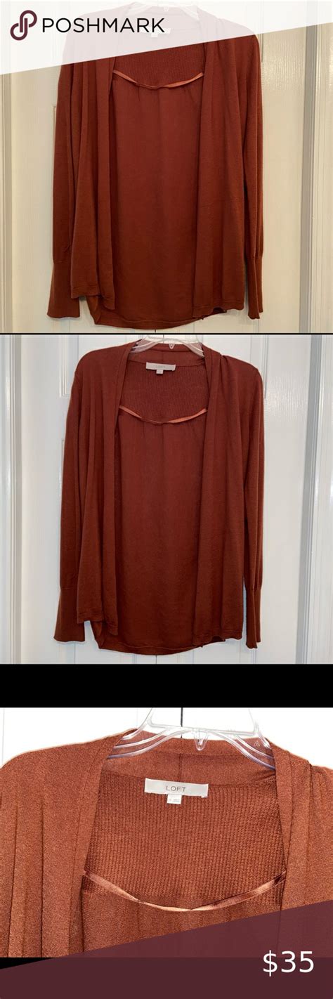 Out of stock select size. LOFT soft cardigan, dark burnt orange, size medium ...