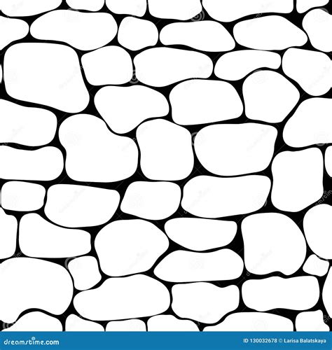 Stones Seamless Pattern Isolation Vector Stock Vector Illustration
