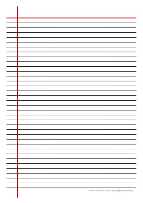Webtools Black Line Writing Paper Template With Horizontal And