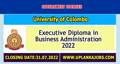 Executive Diploma In Business Administration 2022 University Of Colombo