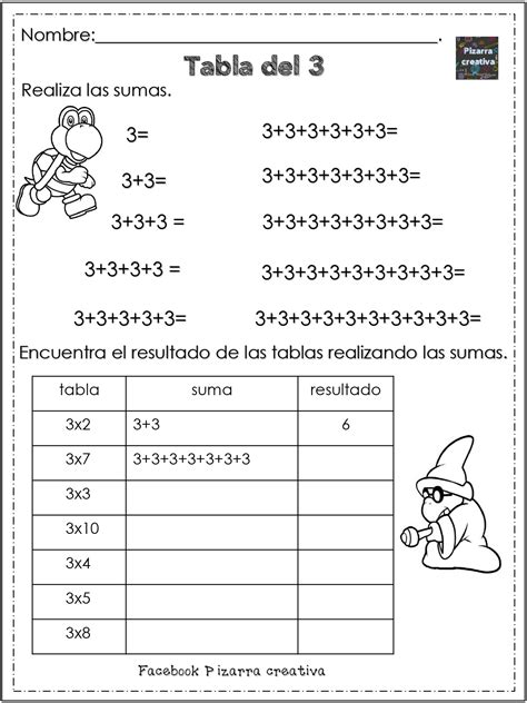 Ficha B Fichas De Matematicas Tablas De Multiplicar Ejercicios Tablas