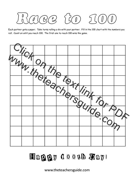 100th Day Of School Printouts From The Teachers Guide
