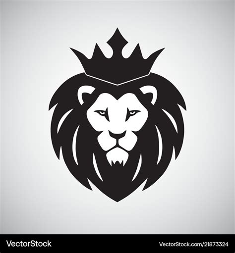 Lion King With Crown Logo Royalty Free Vector Image