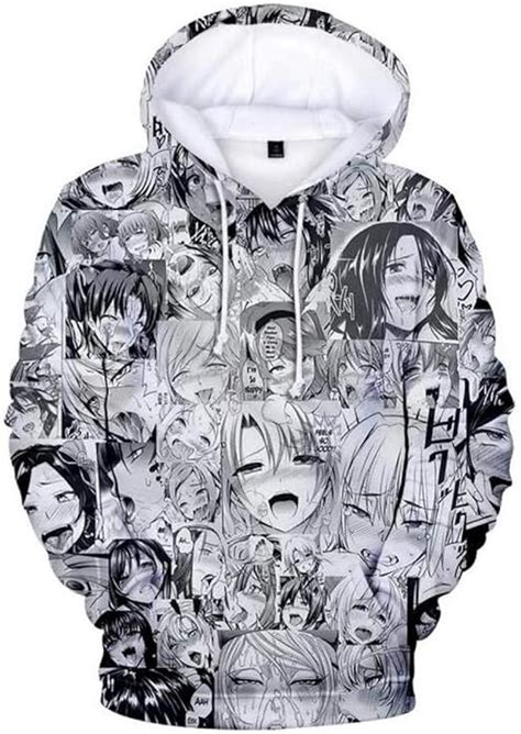 Hoodies Sweatshirt Kawaii Ahe Hentai Face Anime Ahegao Hoodie 3d Hooded