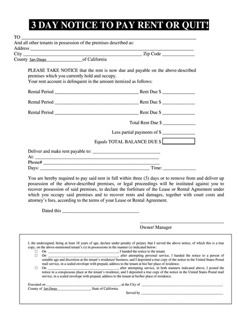california 3 day notice to pay or quit form fill out and sign online dochub