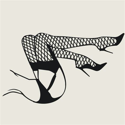 Sexy Legs Wall Decal Pinup Art Burlesque Art Fishnet